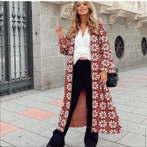 NWT Zara long jacquard knit coat special edition - Picture 9 of 17